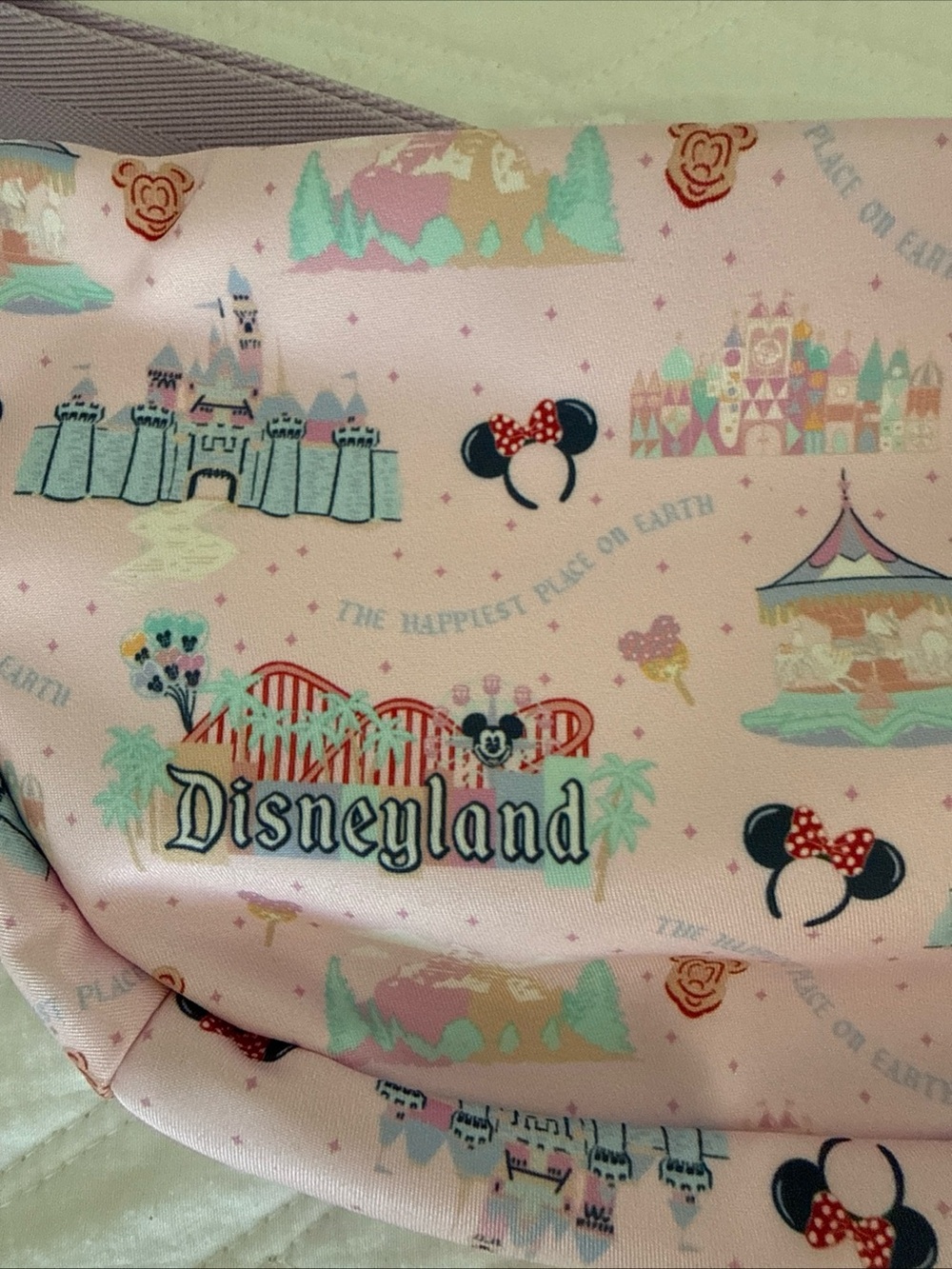 Stoney Clover Lane Pink Disney Parks Disneyland Print Crossbody Belt Bag NWT - Picture 6 of 6